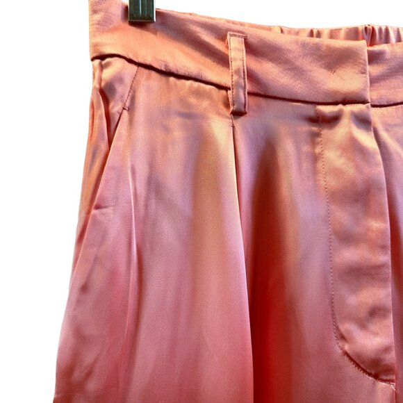 Forte Forte Satin-Finish Wide-Leg Trousers, Peach, Size 4 US, 40 IT - Picture 7 of 13
